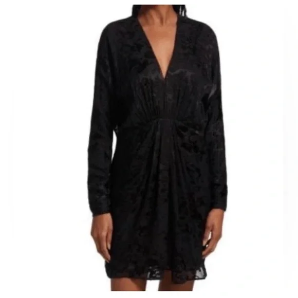 RAG & BONE BLACK MULTI ELOISE BURNOUT DRESS SZ 00 (TXA955) - Picture 1 of 8